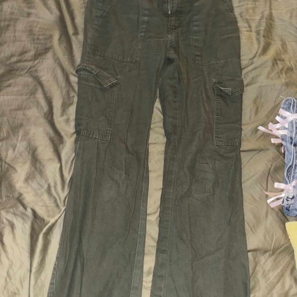 Aeropostale Olive Flare Cargo Jeans